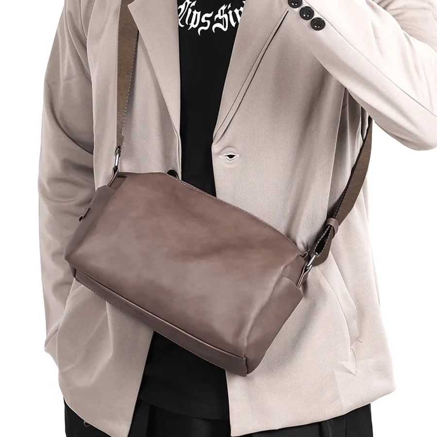 

Маленькая сумка через плечо для мужчин, деловая классическая роскошная кожаная портативная мини-сумка для покупок с широким ремешком, мужской тоут