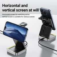 ACEFAST Aluminum Alloy 15W Wireless Magnetic Wireless Charging Holder For iPhone 16/15/14 Foldable 3 in 1 Charging Dock Station - Image 5
