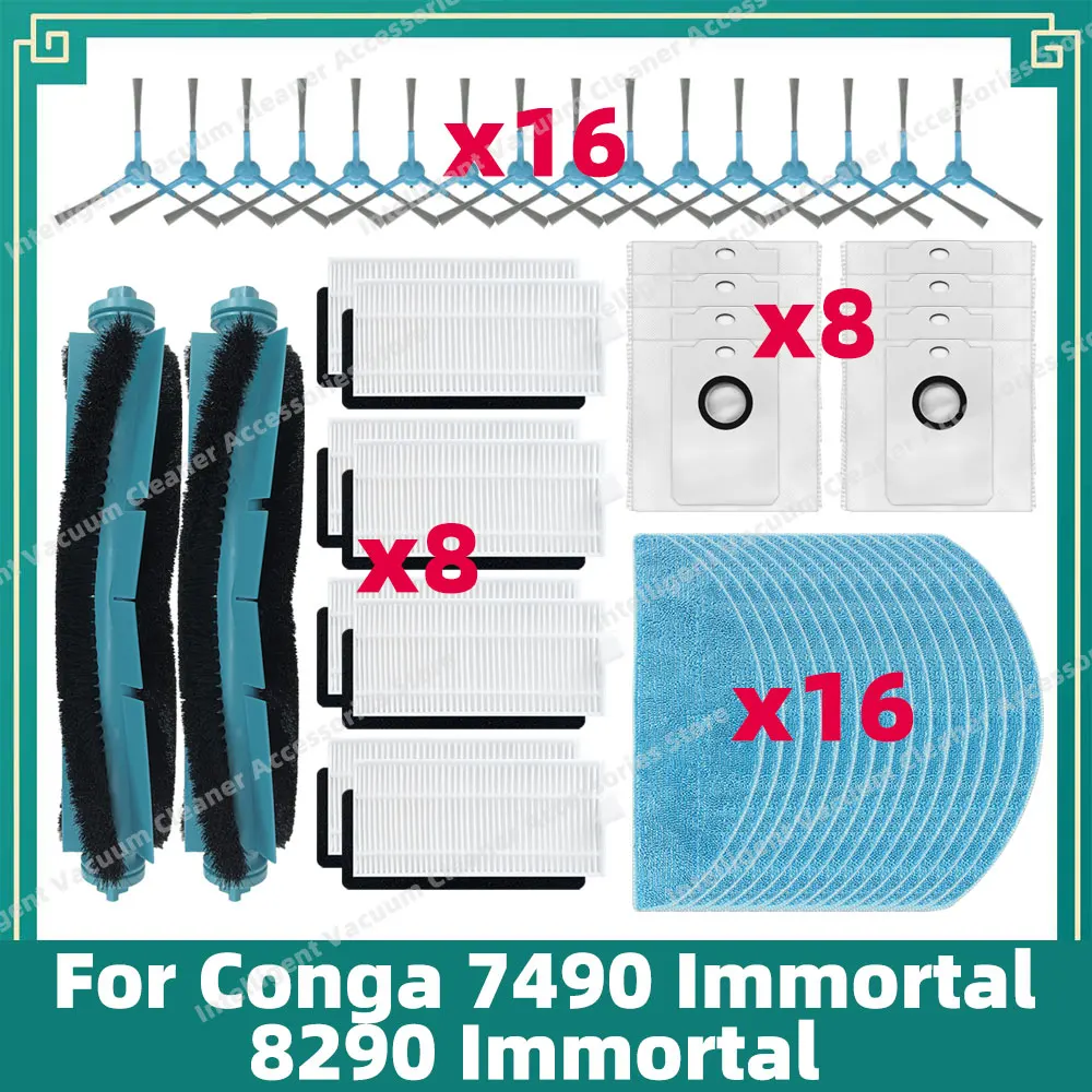 8 Sacs à Poussière COYICOLI Pour Conga 7490/8290/2499 - Capacité 3.8L - Filtration 99.97%