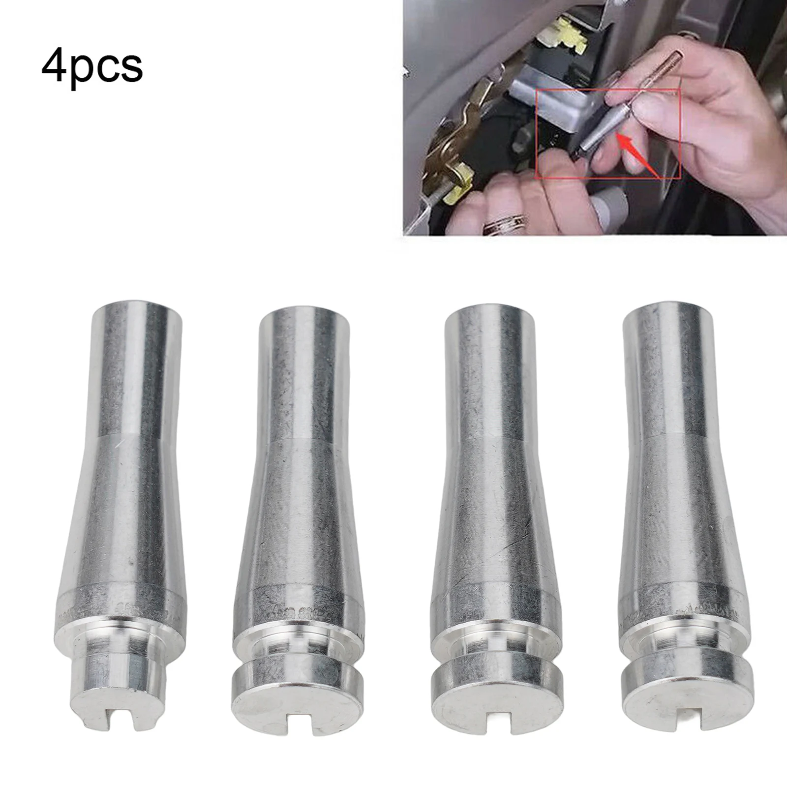 

Accessories Repair Kit Parts Rear Door Latch Cable Replacement Silver 02ITR1202DSL 4pcs Aluminum For Ford E-Series