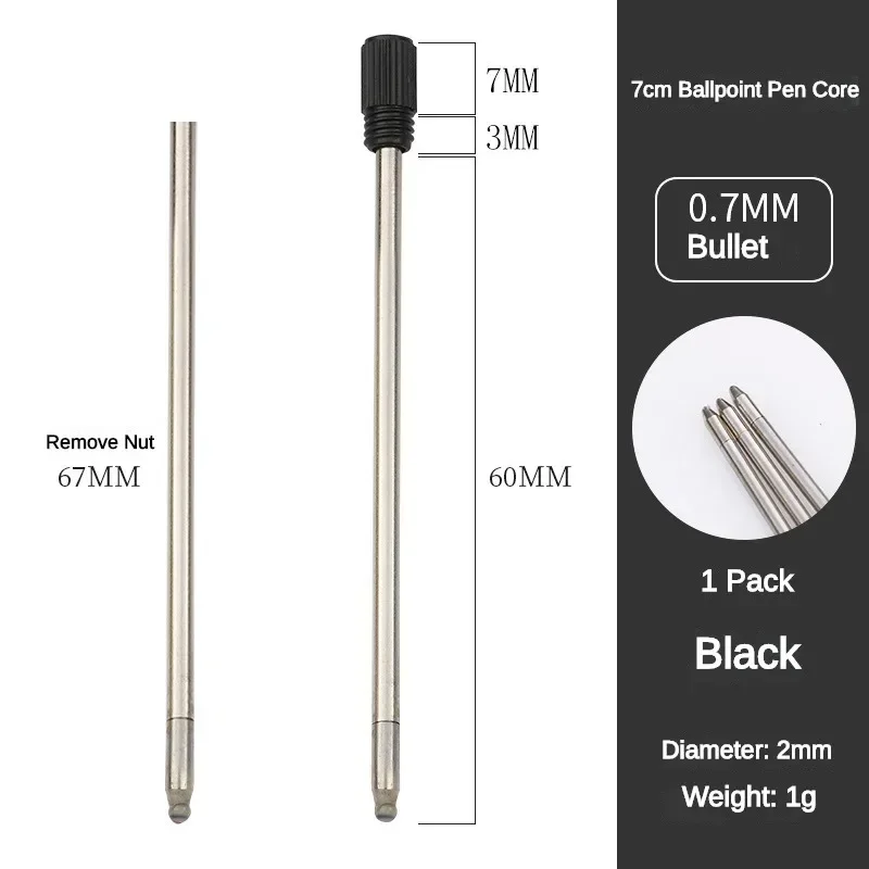 Metal Pen Refill - 7cm Length, Ideal for Crystal Diamond Ballpoint Pens, Office & School Supplies (5/10/20/50 PCS)