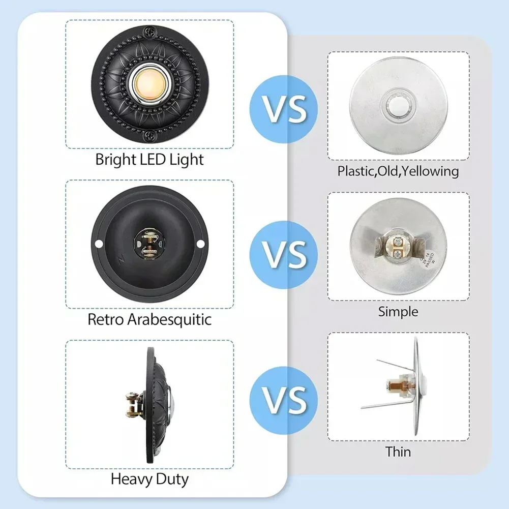 Home Front Door Replacement Round Iron Doorbell Push Button Wired Lighted LED 1Pcs