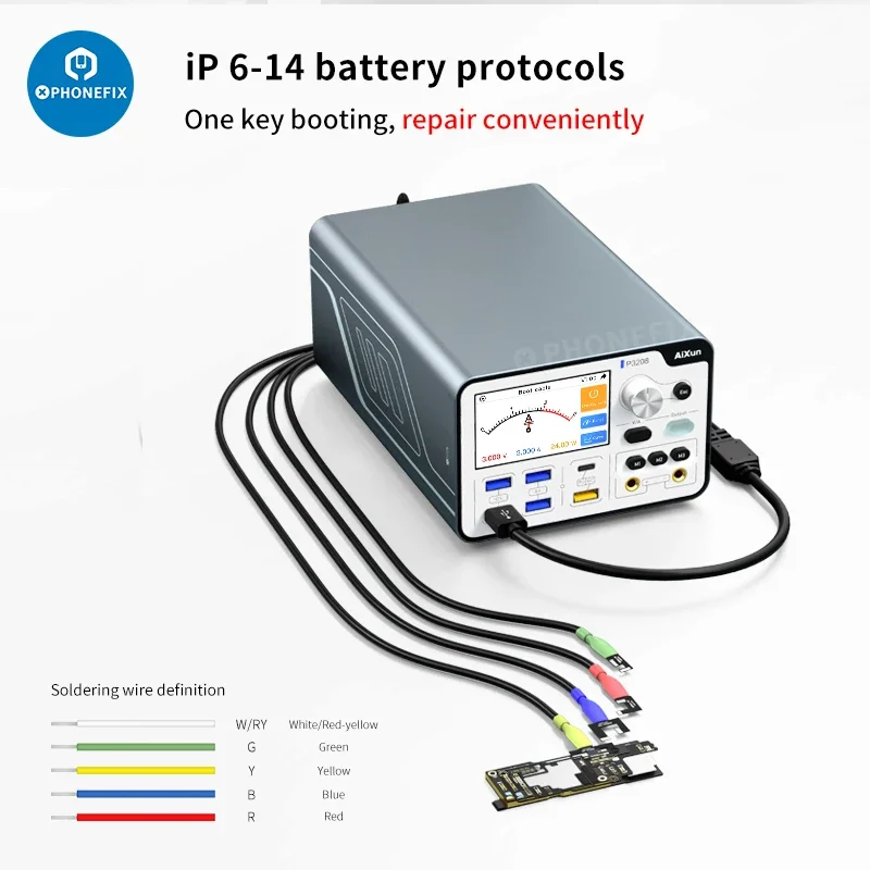 

Aixun P3208 DC Power Supply for IPhone 6-14 Pro Max Phone Motherboard Test 320W Smart Regulated One-button Booting Power Supply