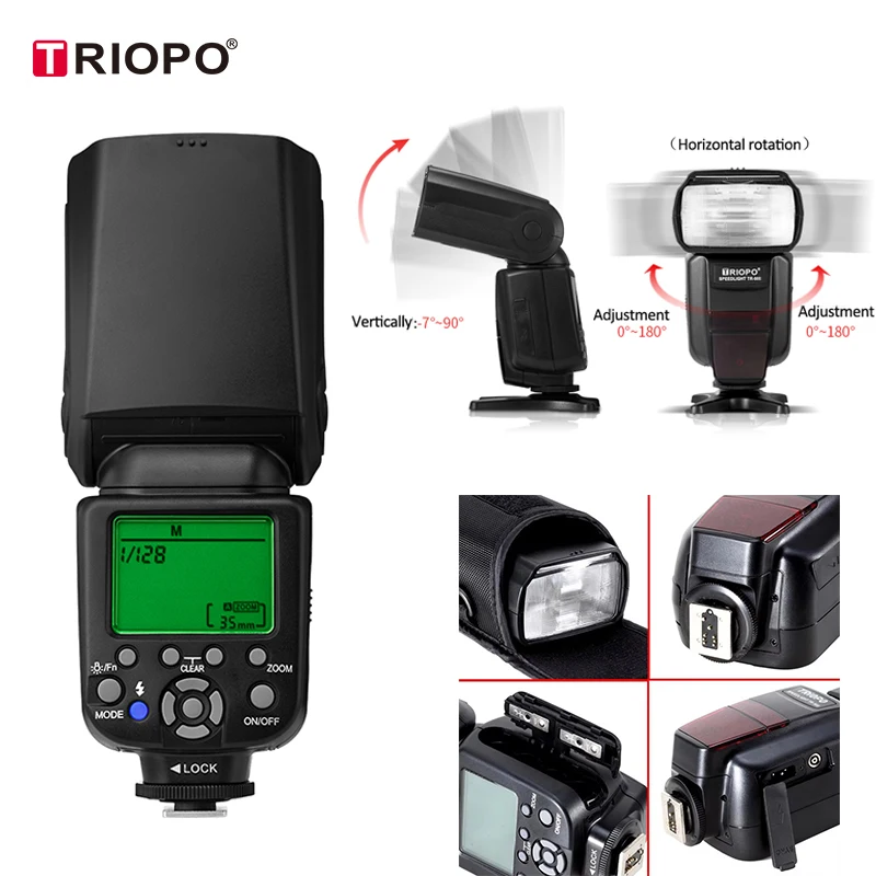 TRIOPO TR-988 TTL HSS High Speed Sync Camera Speedlite Flash for Canon and Nikon 6D 60D 550D 600D D800 D700 Digital SLR Camera