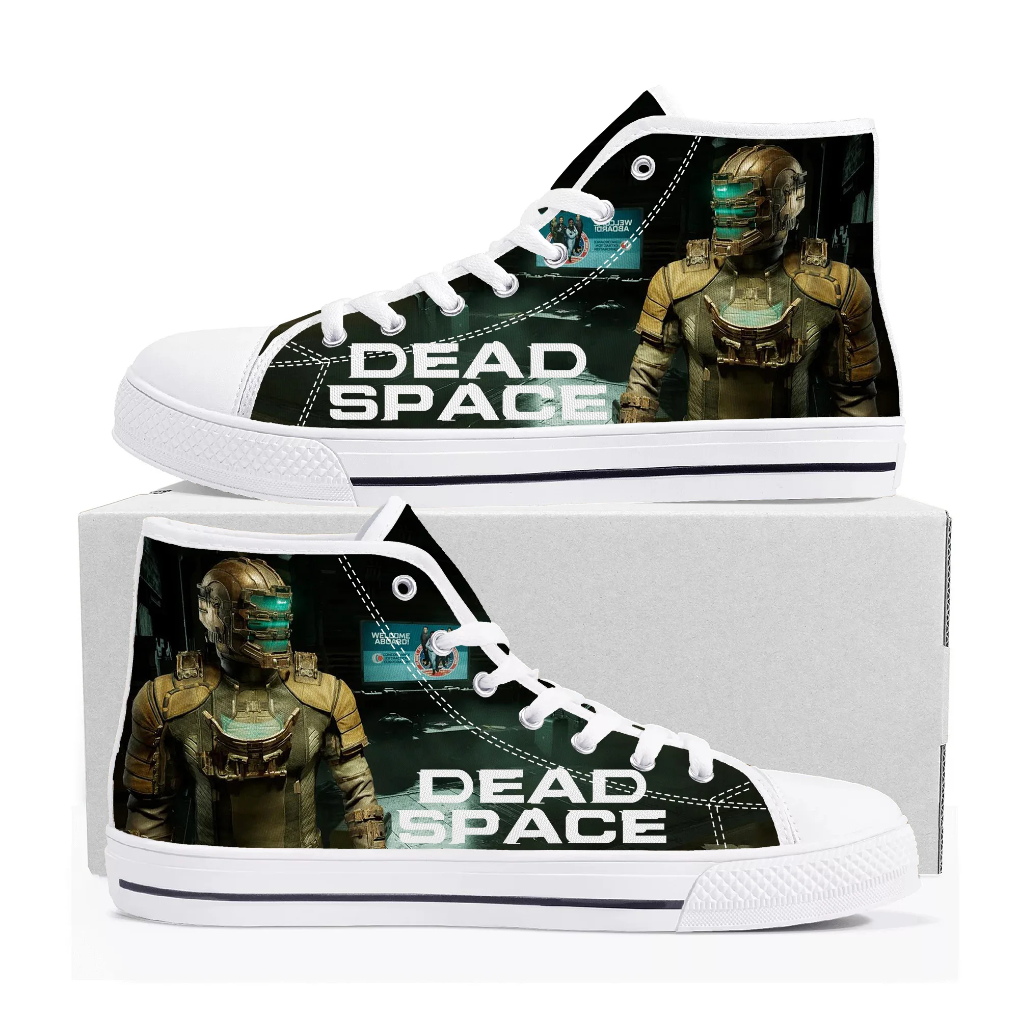 

Dead Space High Top Sneakers Hot Cartoon Game Mens Womens Teenager High Quality Canvas Shoes Casual Fashion Tailor Made Sneaker