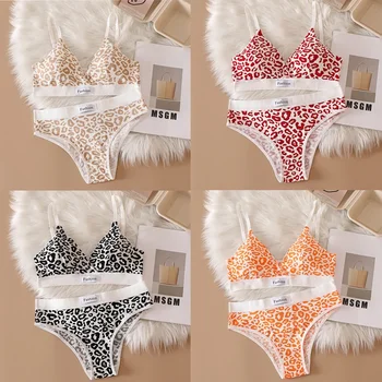 Women Seamless Bra Set Low Waist Panties Cotton 9