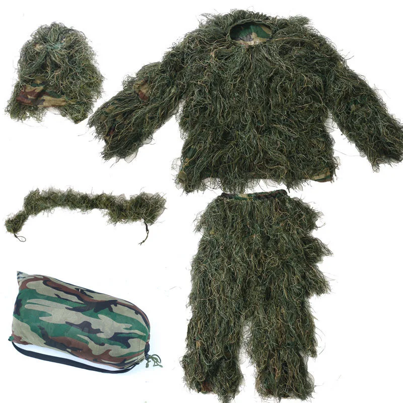 

Hunting Undercover Woodland Ghillie Suit Air Shooting Sniper Green Suit Adult Camouflage Military Jungle Multicam Clothing