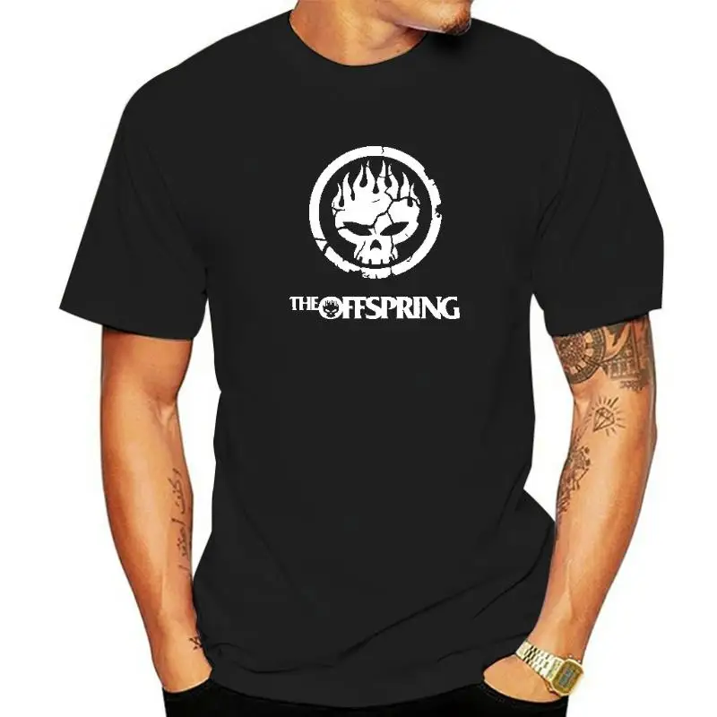 

Flame Skull Head PUNK T-shirt men Hot New Popular The Offspring Skull punk Band Tshirt men Top Quality Cotton Tee Shirts men