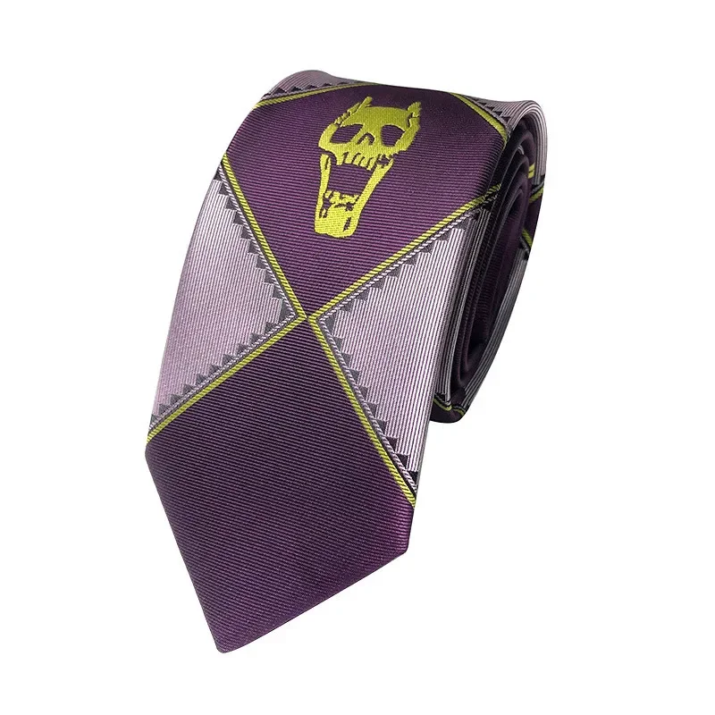 Anime JoJo Tie Kira Yoshikage Halloween Cosplay Costume Accessories KILLER QUEEN Skull Heavens Door Necktie Anime JoJo Tie Kira
