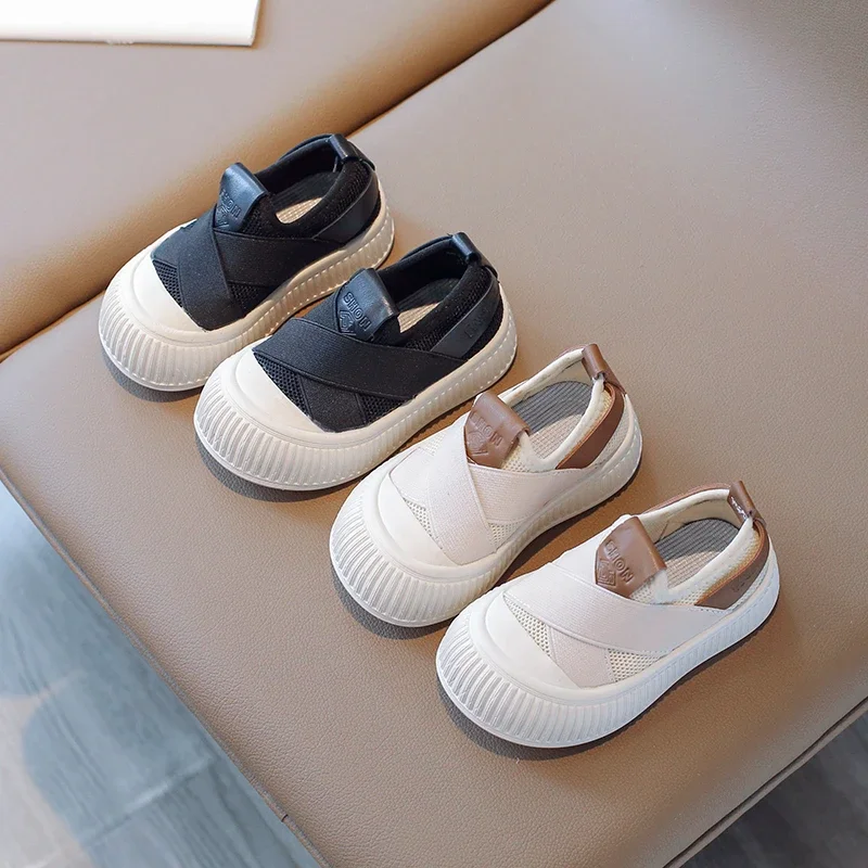 Children's Tennis Shoes Boys Breathable Mesh Casual Sneakers Slip on Soft Sole Kids Shoes Versatile Girls Non-slip Skate Shoes 5