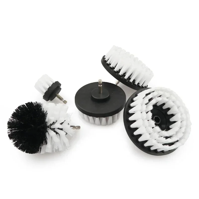 Electric scrubber brush drill brush attachment set white drill brush power scrubber brush 2/3.5/4/5" soft brushes for glass car carpet leather washing extended cleaning tool