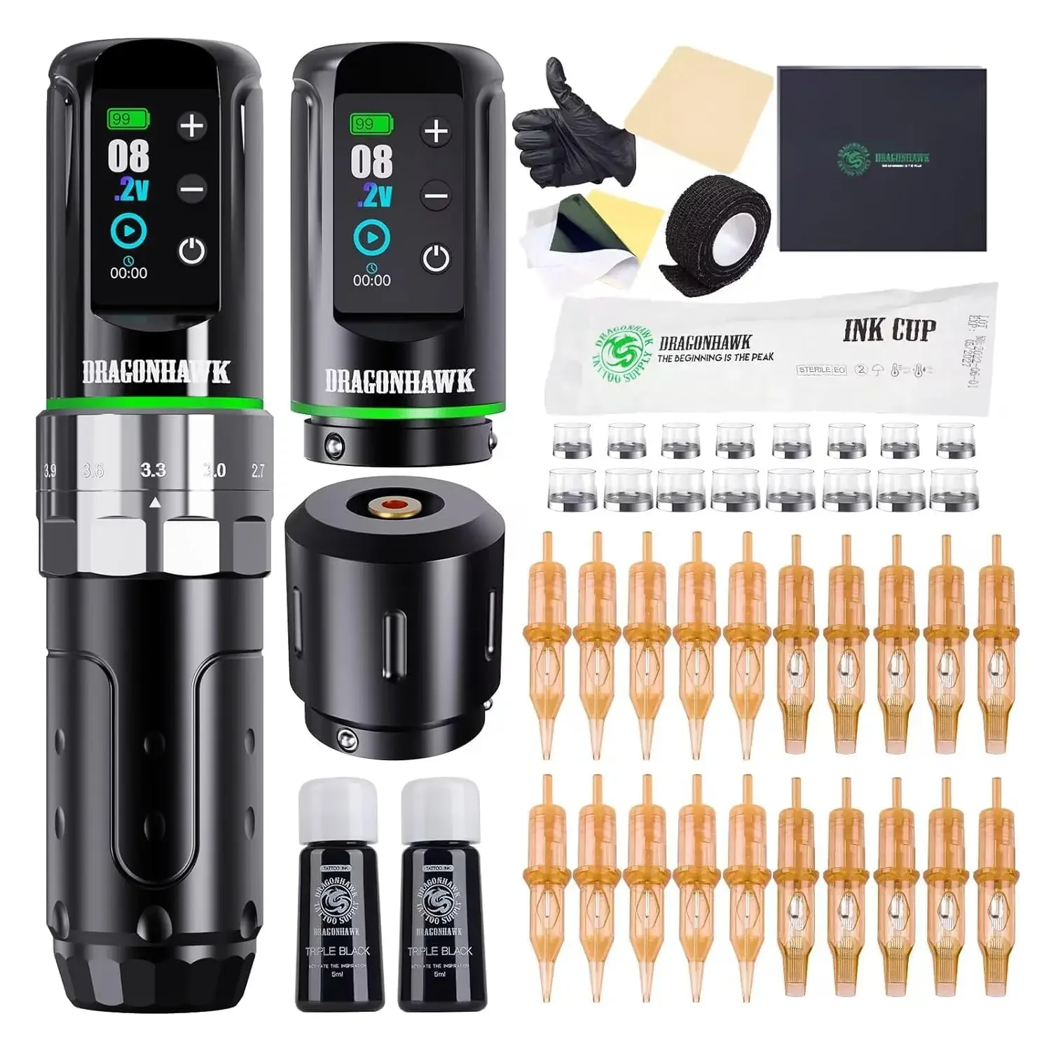 Dragonhawk L3 Tattoo Kit Pen Machine Kit Complete 7 Strokes