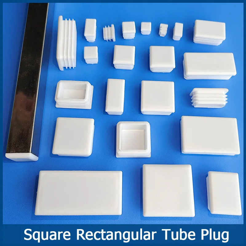 12 Pack 38mm (1.5") Square White Plastic Plugs - End Caps For 1 1/4" To 1 7/16" Square Tubing