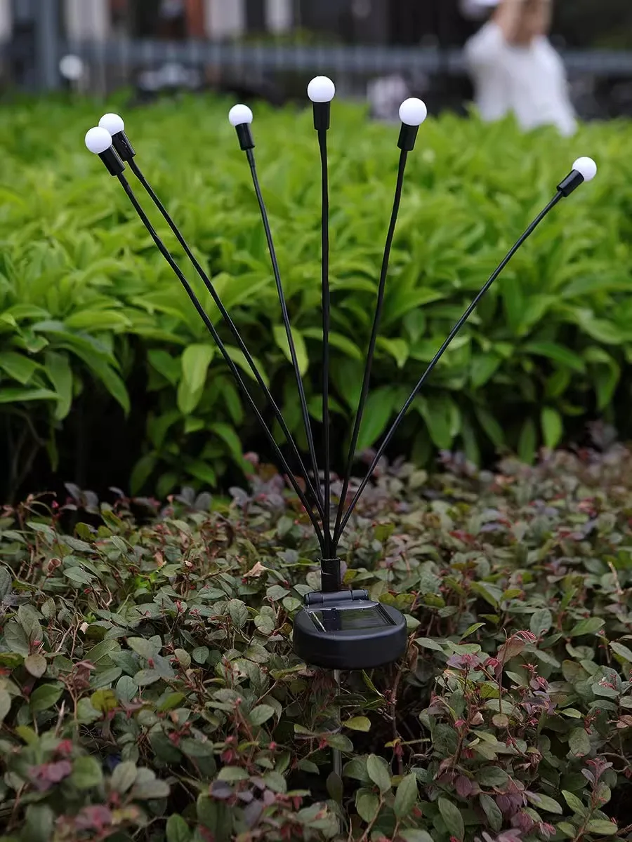 Solar-Powered Outdoor Firefly Garden Lights - Waterproof and Vibrant Decorative Lighting