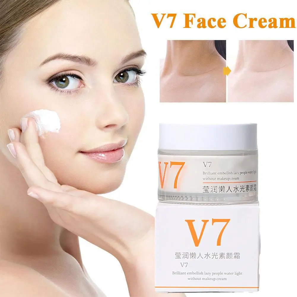 Lazy Concealer Cream Beauty V7 Natural Nude Makeup Care Product Moisturizing Skin H Whitening Cream Instant Nourish 50g Vit C8D1 50ml lady cream plain cream lazy nude makeup concealer firming anti wrinkle non whitening freckle cream whitening care 2pcs