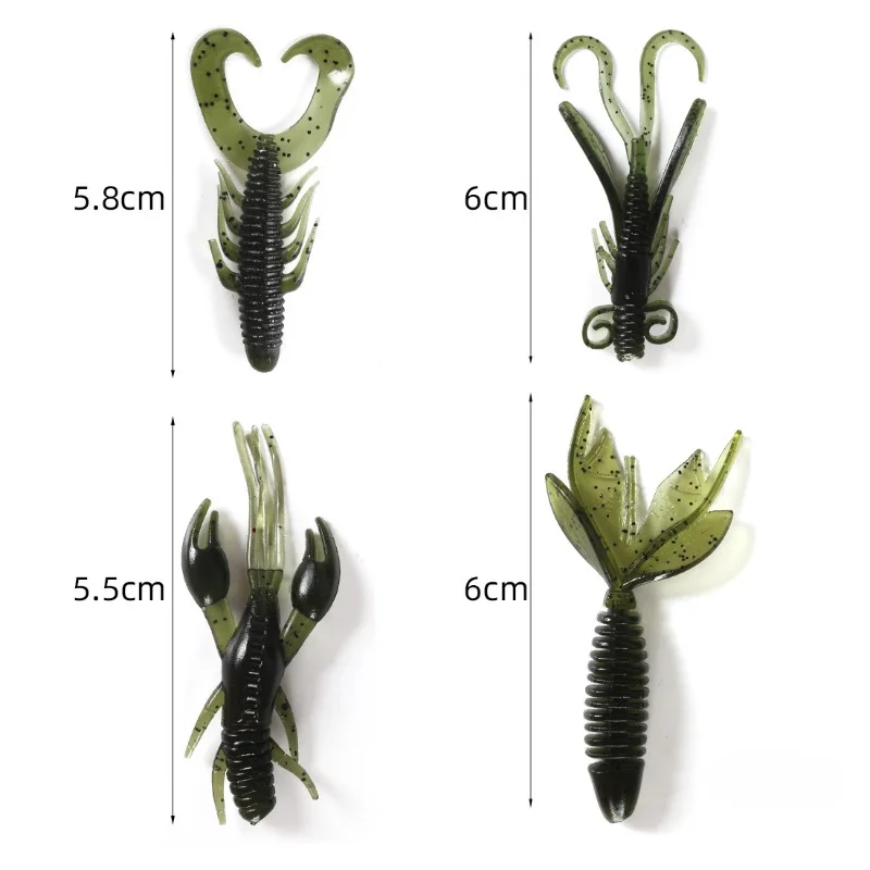 4 Stück Angel köder Kieselgel Krebse Garnelen Blume Schwanz Maden Köder Köder Osmanthus Barsch Köder Soft Bug Köder Angel zubehör – Detail 3