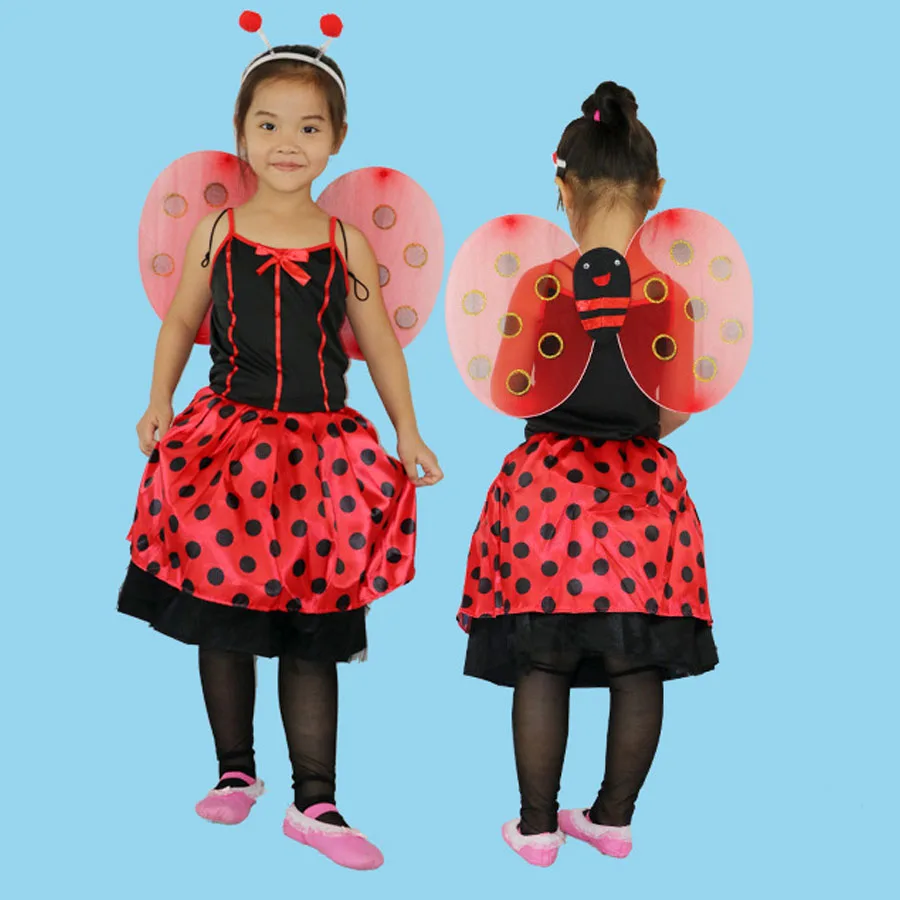 

Animals Yellow Bee Ladybird Costume Accessories Lady Bug Set for Girls Kids Carnival Dress Up Cosplay Birthday