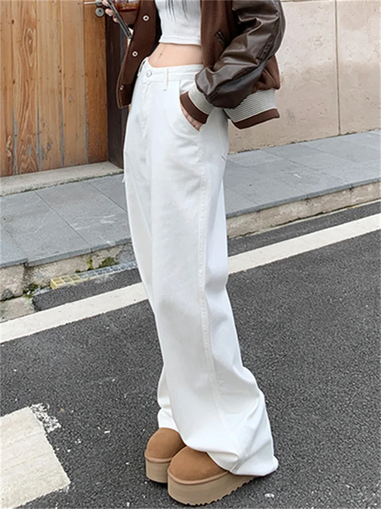 

Cargo Wide Leg Jeans for Woman High Waisted Straight Baggy Pants Streetwear Harajuku Y2k Korean Fashion Extend Jeans