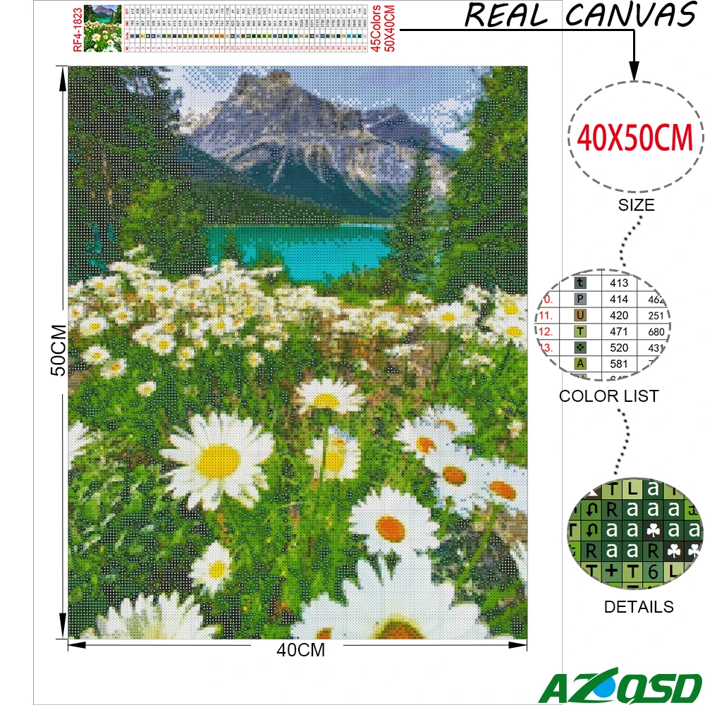 Diamond Painting Daisy Sunset Cross Stitch Kits Rhinestones Diamond Embroidery Flower Mosaic Handicraft Home Decor Gift