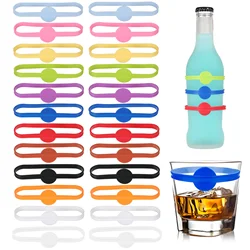 24 - Piece Silicone Wine Glass Marker Set - Reusable Drink Identifiers (24pcs)