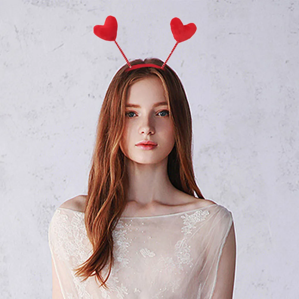 2Pcs 러브 하트 디자인 머리띠 세련된 봄 머리 후프 어린이를위한 완벽한 소녀 파티 매일 사용 패션 헤어 액세서리