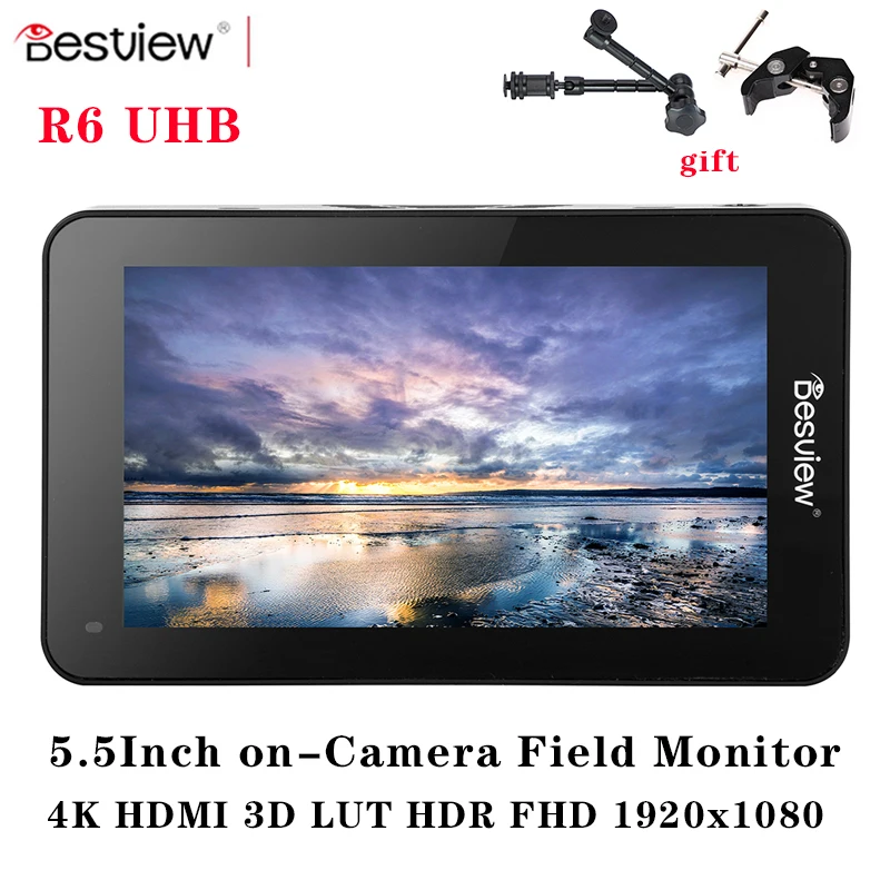 Полевой монитор для камеры Bestview Besview R6 UHB 5 дюйма 4K HDMI 3D LUT HDR FHD 1920x1080 сенсорный экран