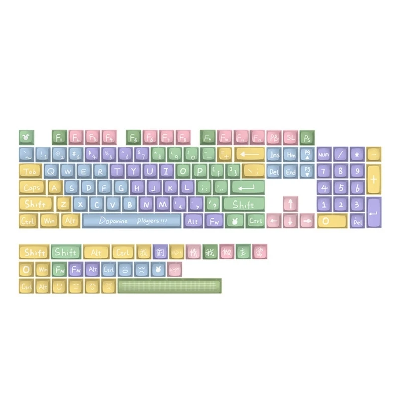 

Keycaps 133 PBT Heat Sublimation XDA Dopamine Keycaps for 61/63/64/68/82/84/87/96/98/100/104/108 Mechanical Keyboards