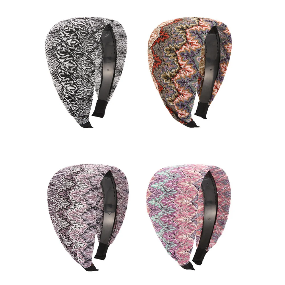 

Printed Headband for Women Floral Wide Hard Headband Cover White Hair Accessory Soft Cloth Head Band Non Slip NOV99