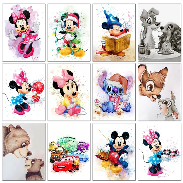 Disney-pintura diamante 5D de princesa Mickey Mouse, Kit de bordado de  punto de cruz, imagen de mosaico, decoración del hogar - AliExpress