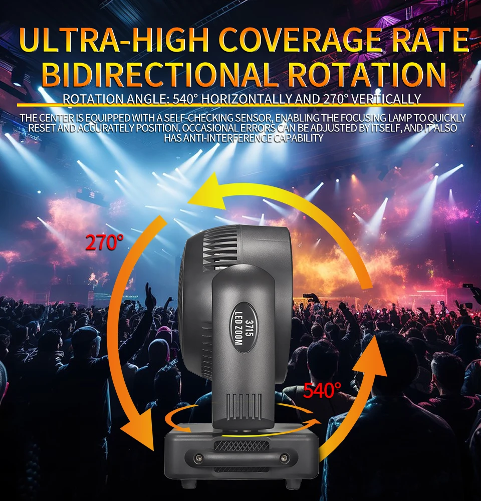 Professional RGBW 37x15W Moving Head Wash Light 4in1 Rainbow Effect DMX Bar Wash