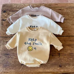 Combinaison en coton à manches longues pour bébé, nouvelle mode, lettres imprimées, dessin animé, body décontracté, vêtements pour bébé garçon et fille, printemps automne 