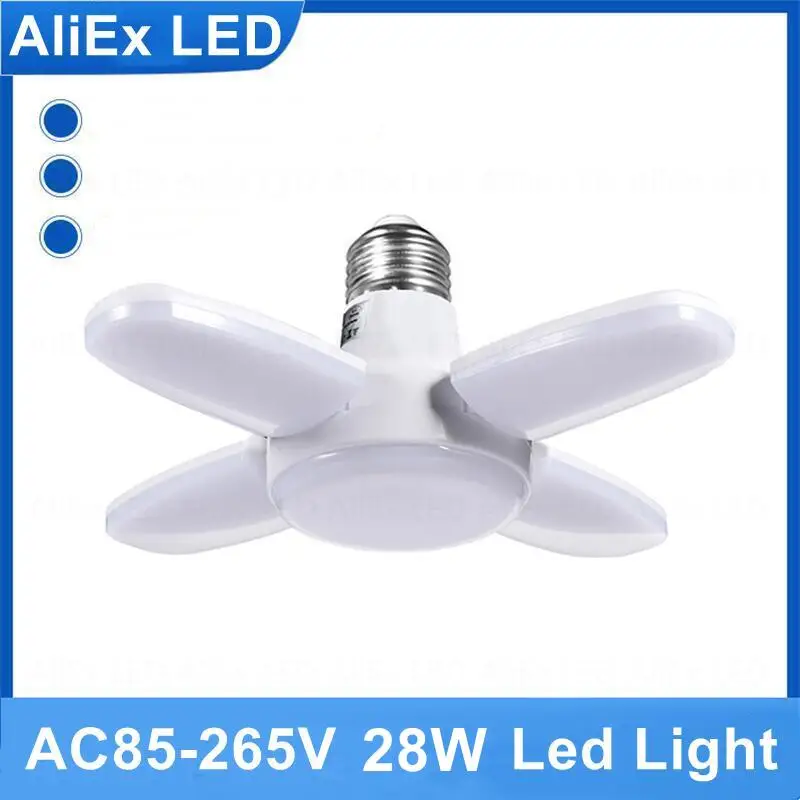 E27 LED Bulb Fan Blade Timing Lamp 30W AC85-265V Foldable Led Light Bulb Lampada For Home Ceiling Light With Remote Controller