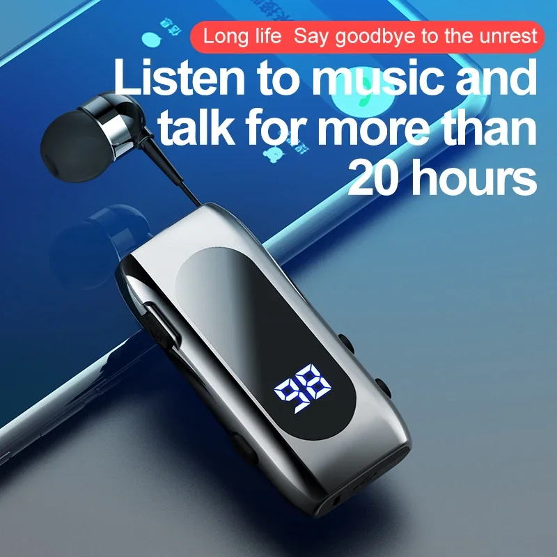 K55 Lavalier Business Bluetooth 5.2 Headphone Talk/music Time 20 Hours,led Digital Display,noice Cancelling Wireless Earphones 2