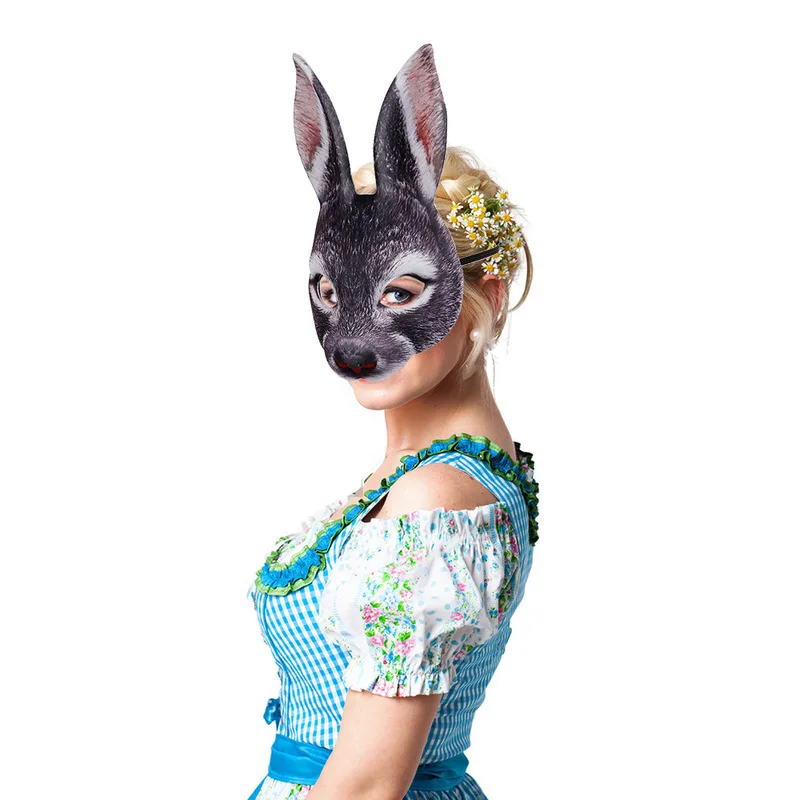 Halloween Easter Mardi Carnival Party Makeup Ball Rabbit Mask Animal Mask Cartoon Accessories Decoration