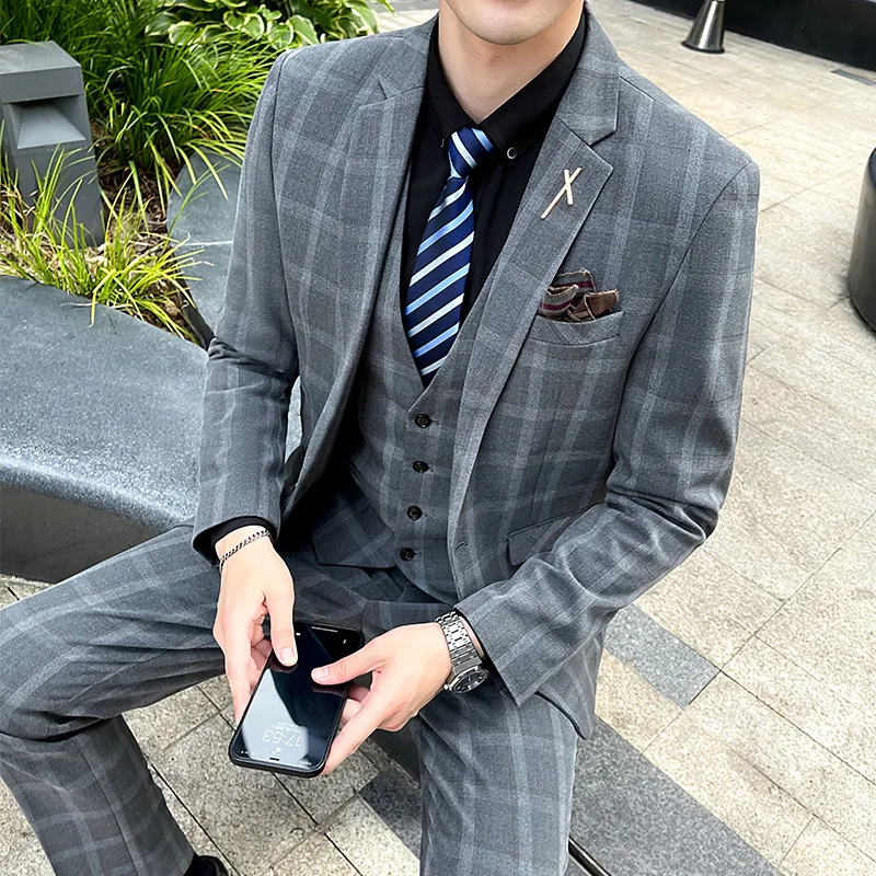 

4662 New business slim suit for men