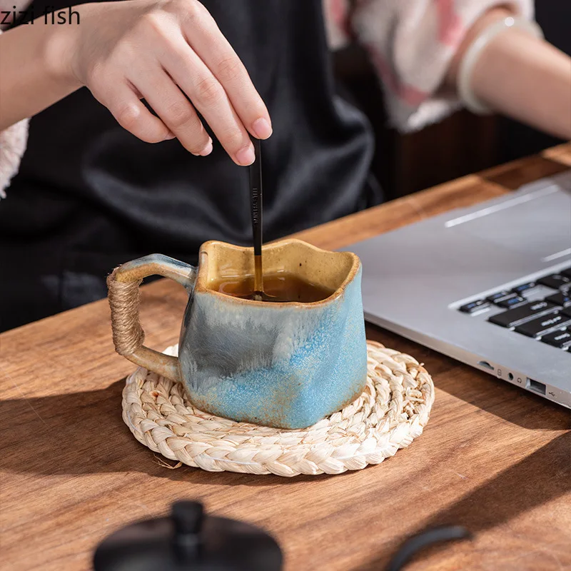 Luxury Ceramic Coffee Mug with Rope Handle - قدح ق...