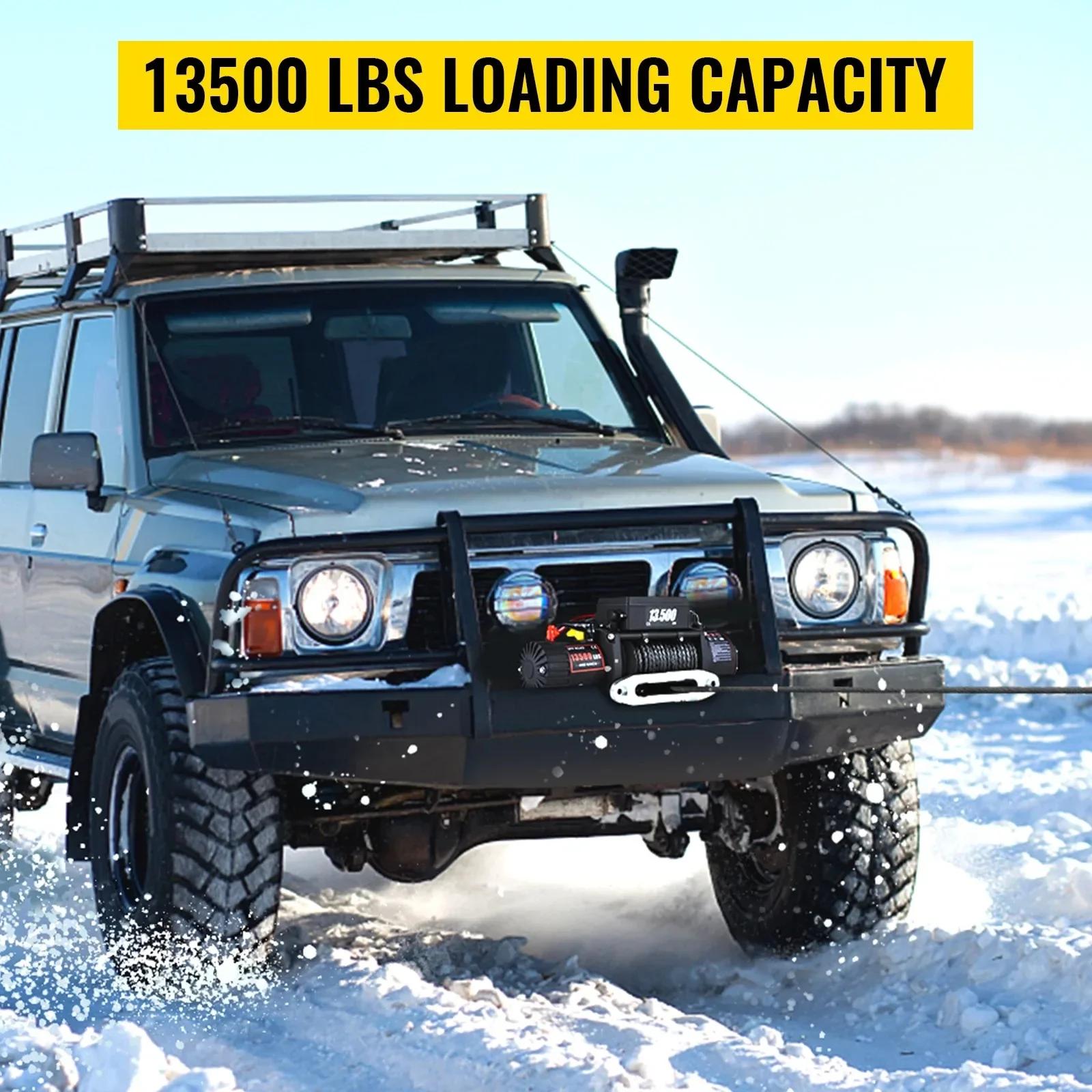JH 12V 13500LBS Electric Truck Winch Vehicle Mounted Self Rescue Crane for Off-r