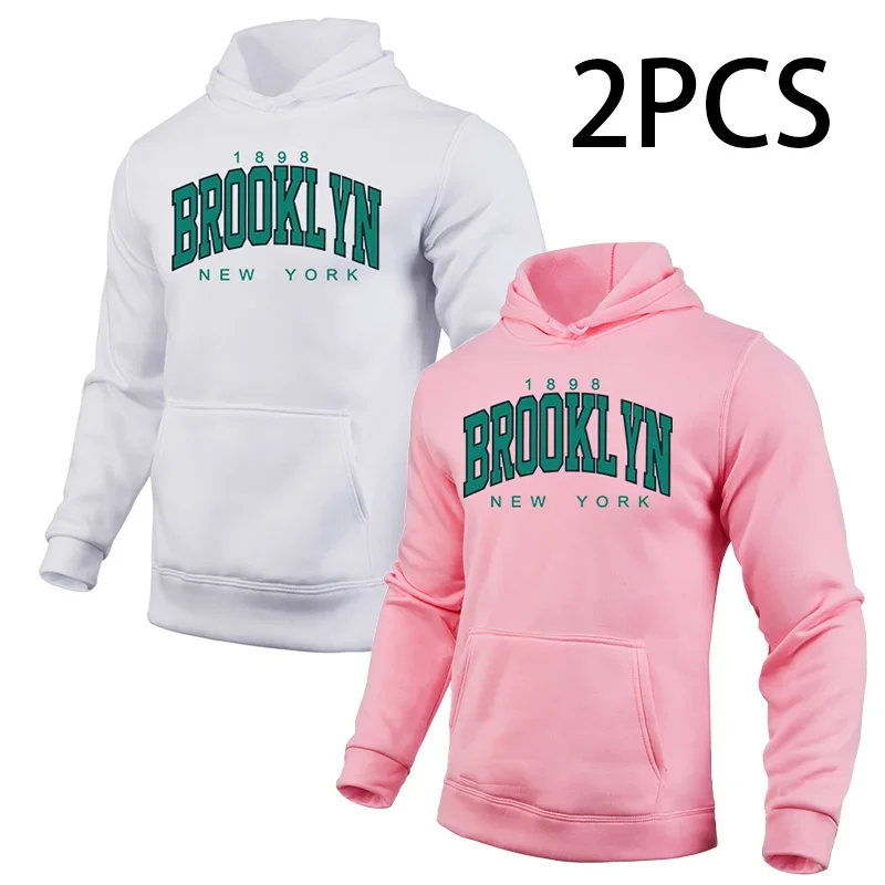 Men's Brooklyn Print Hoodie for Fall Winter Casual Sport