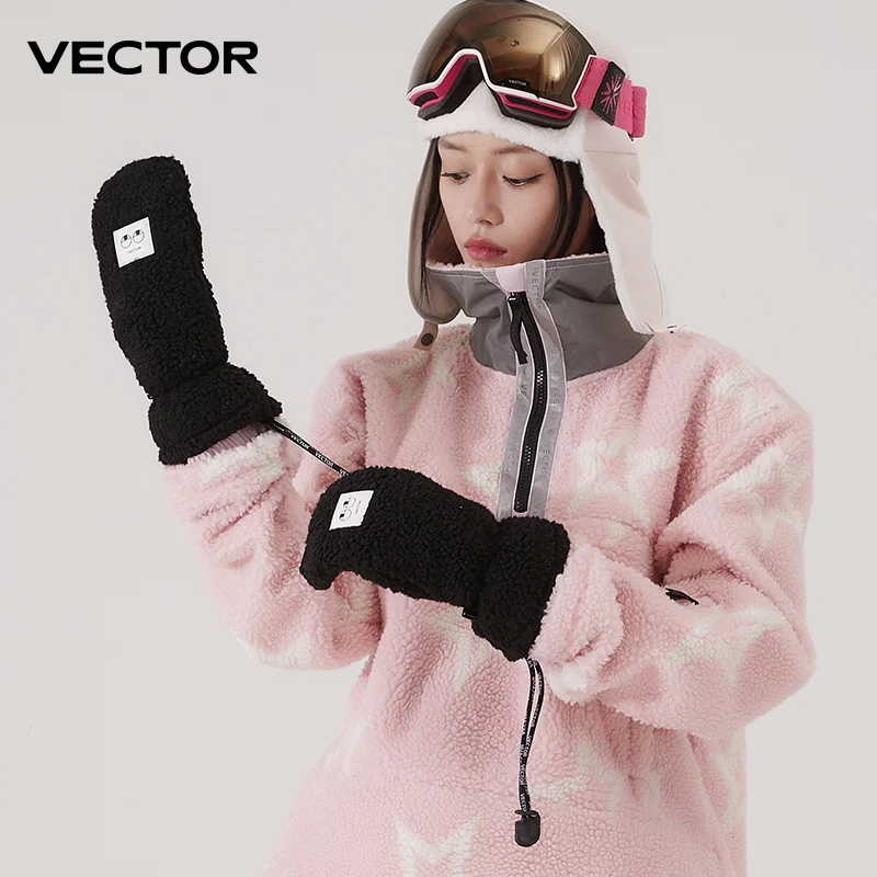 VECTOR Men's Women's Winter Ski Snowboard Waterproof and Warm Thick Snow Polar Fleece Gloves Snow Sports Gloves Snow Gloves 6