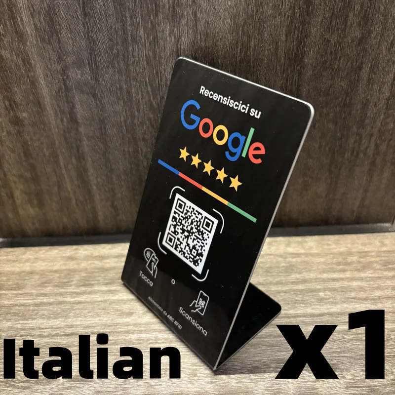 Multilingual Business Stand for Google Review with NFC Tap & Dynamic QR Code