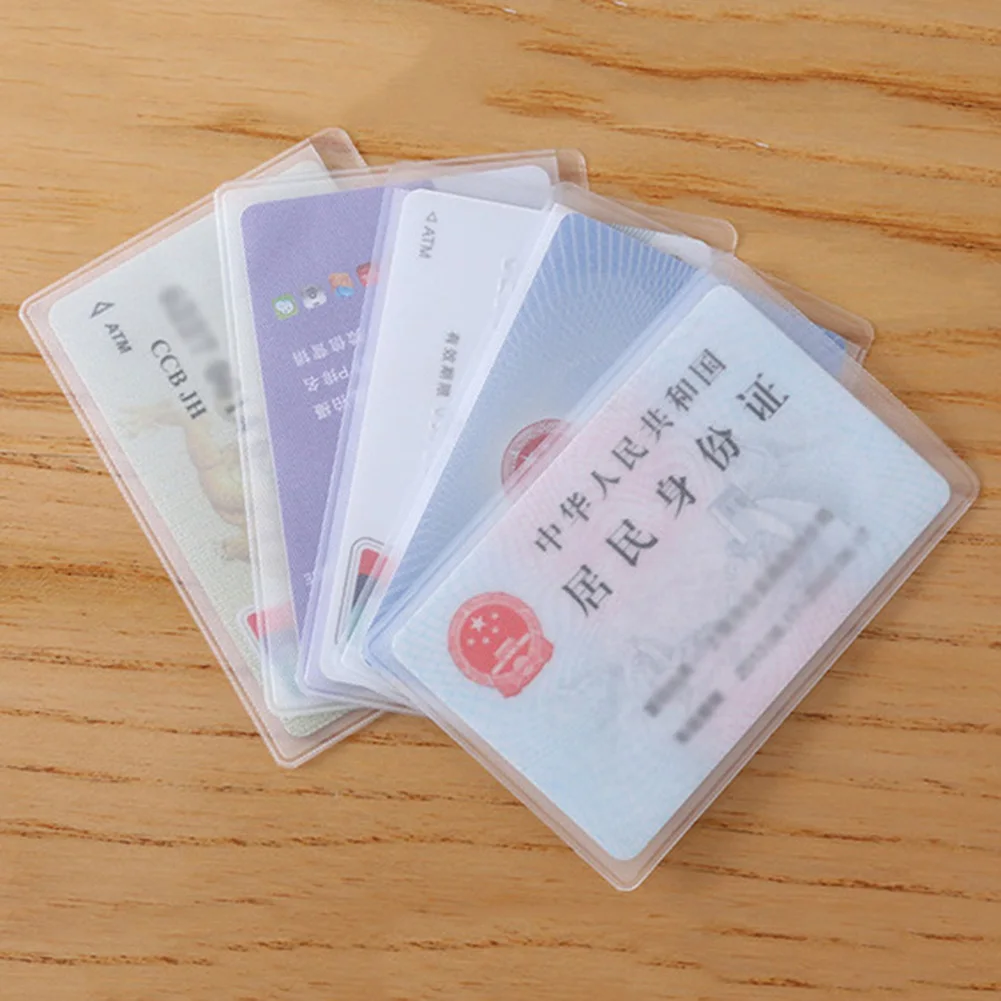 Fashion Simple PVC Waterproof Transparent Scrub Card Cover Cardholder Case Protect Credit ID Bank Card Holder Case