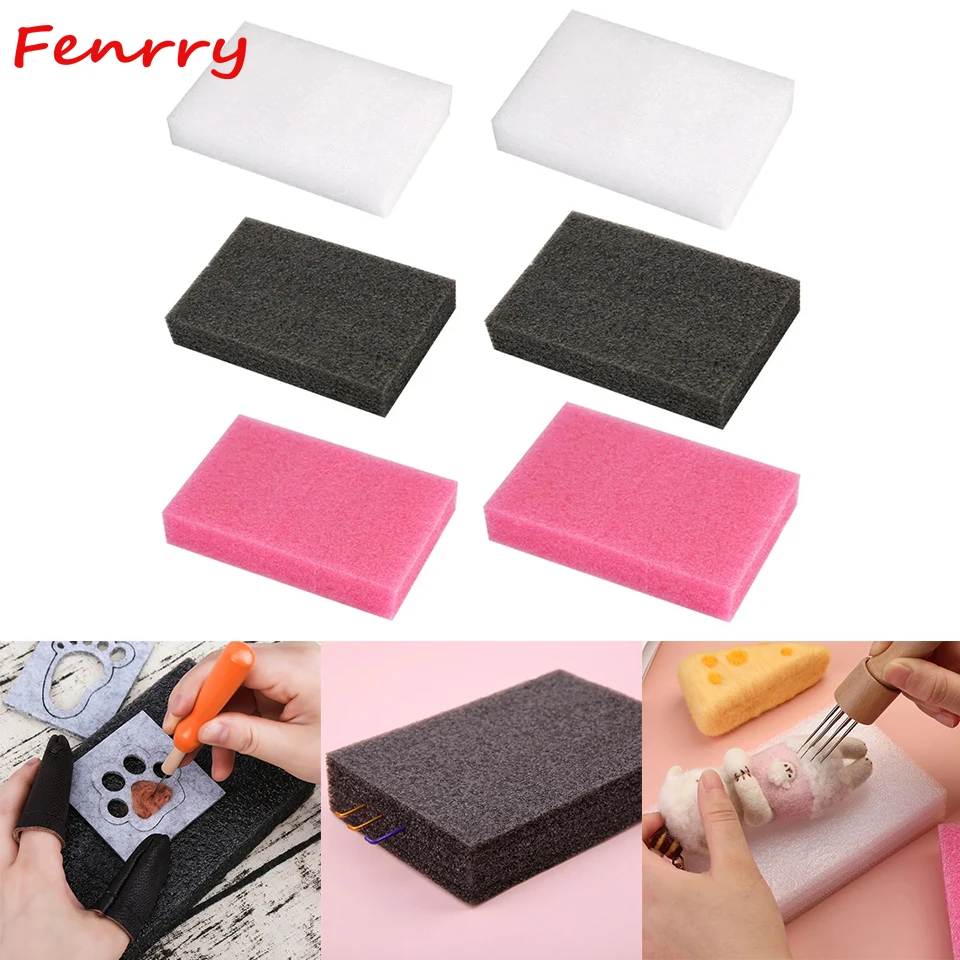 Needle felting pad Fenrry 5Pcs/Pack Wool Felt Workplace Mat White Foam Pad Needle Felting Poked Pad DIY Craft Needle Felting Tools Accessories