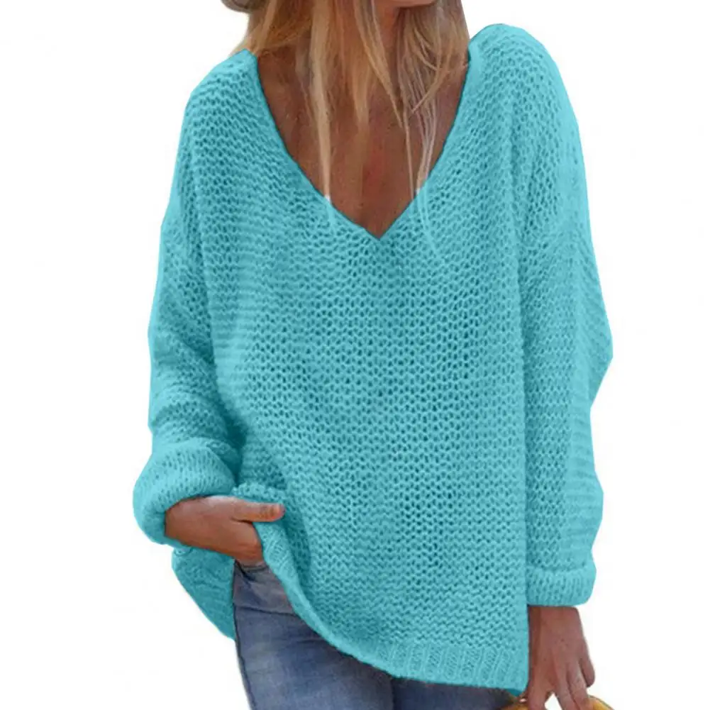 thumbnail image 1 of Suéter de otoño de moda, cómodo suéter de punto, informal, holgado, para mujer, combina con todo, 1 of 5
