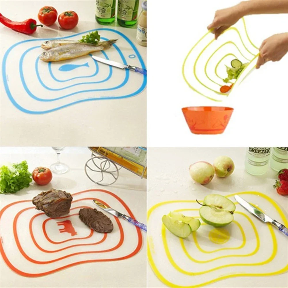 Cutting Board Chopping Blocks Flexible Clear Non-slip Fruit Vegetable Meat Kitchen Table