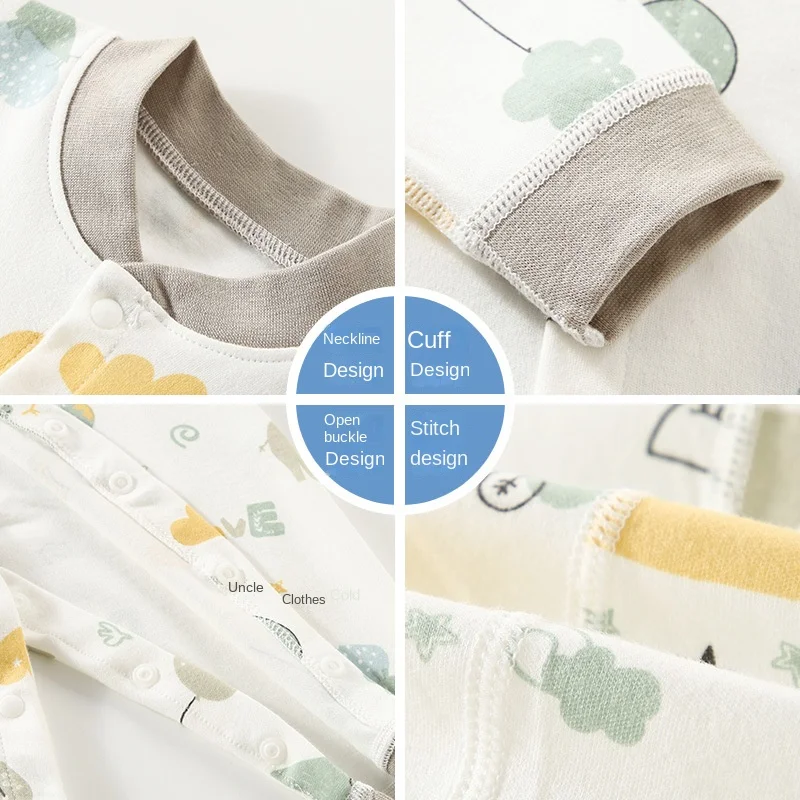 Newborn Cotton One-piece Baby Autumn Clothes Thin Pajamas Air Conditioning Clothes Baby In Spring and Autumn