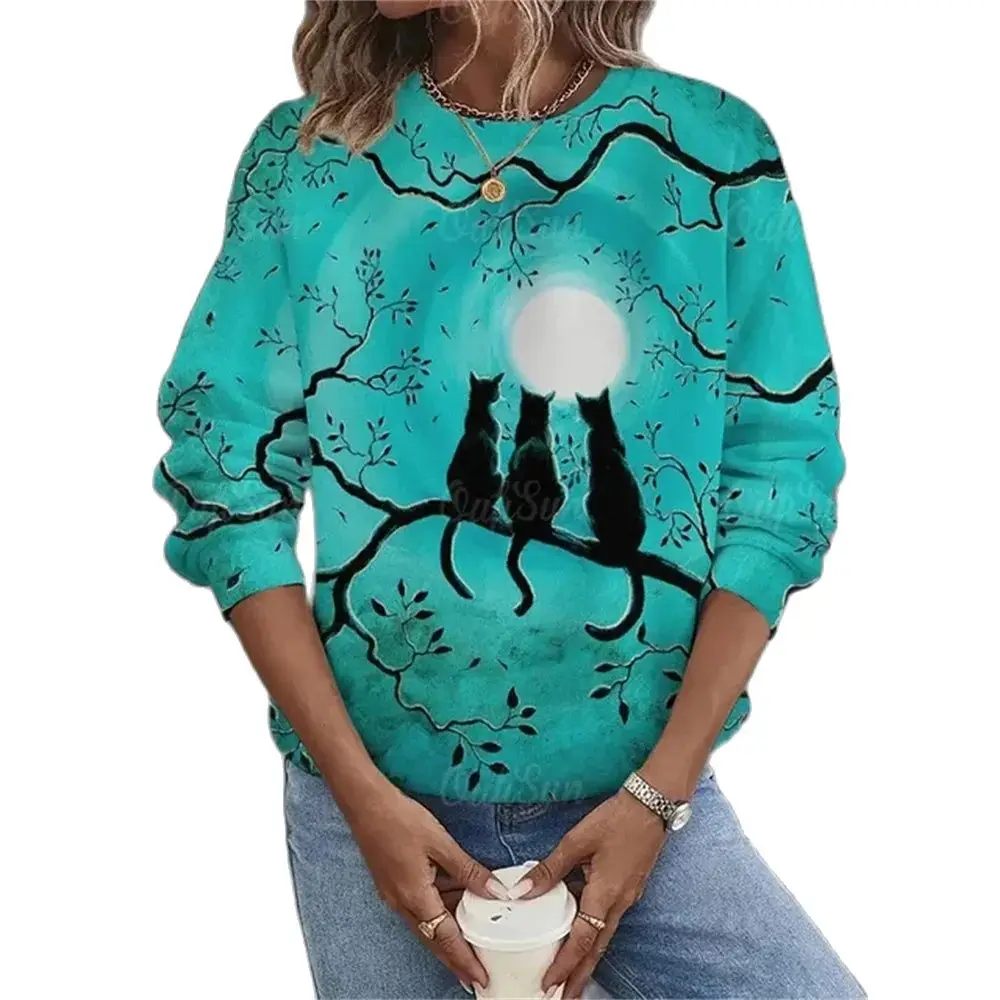 

Женская толстовка в стиле хип-хоп, с круглым вырезом и длинными рукавами