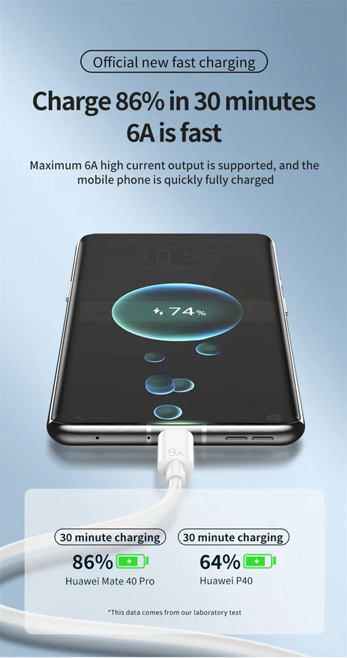 Cavo USB INF Ricarica Super Veloce Da 66 W 6 A, Compatibile Con Huawei 106885872 - Foto 2