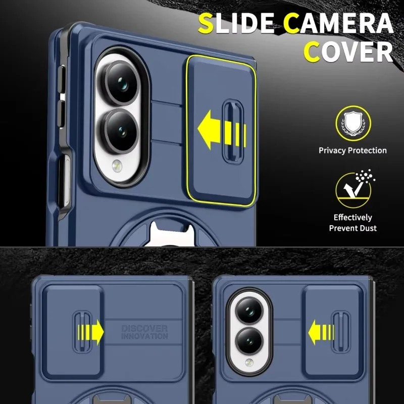 Luxurious Scratch-Resistant and Durable Armor Case with Sliding Camera Cover