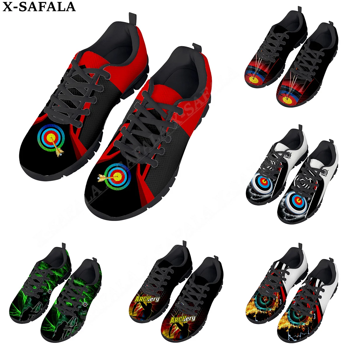 

Shooting Archery Player Print Men's Casual Basic Daily Shoes Breathable Lightweiht Mesh Lace Up Sneakers Men Woman Sport Shoes-3