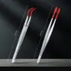 1/4 Pieces Tweezers With Rubber Tips Tweezers Rubber PVC Silicone Coated Non Marring Flat Tip Bent Tip Tweezers Tipped Tweezers 5